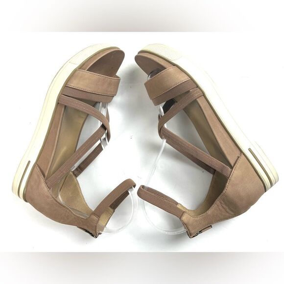 Eileen Fisher Sway Ankle StrapTan Nubuck Leather Sandals - Picture 8 of 12